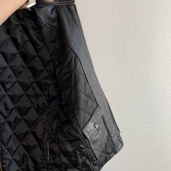 Heavy Cowhide Black Leather 4-pkt Moto Jacket with Brass Hardware - Picture 12 of 15